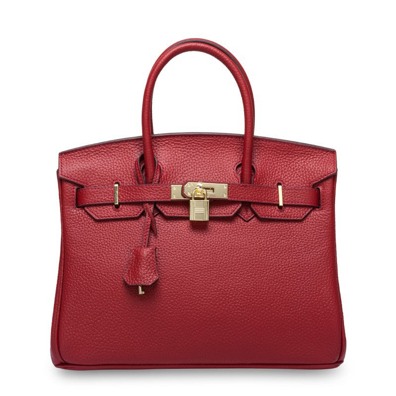 Women’s Genuine Cowhide Leather Top-Handle Handbag