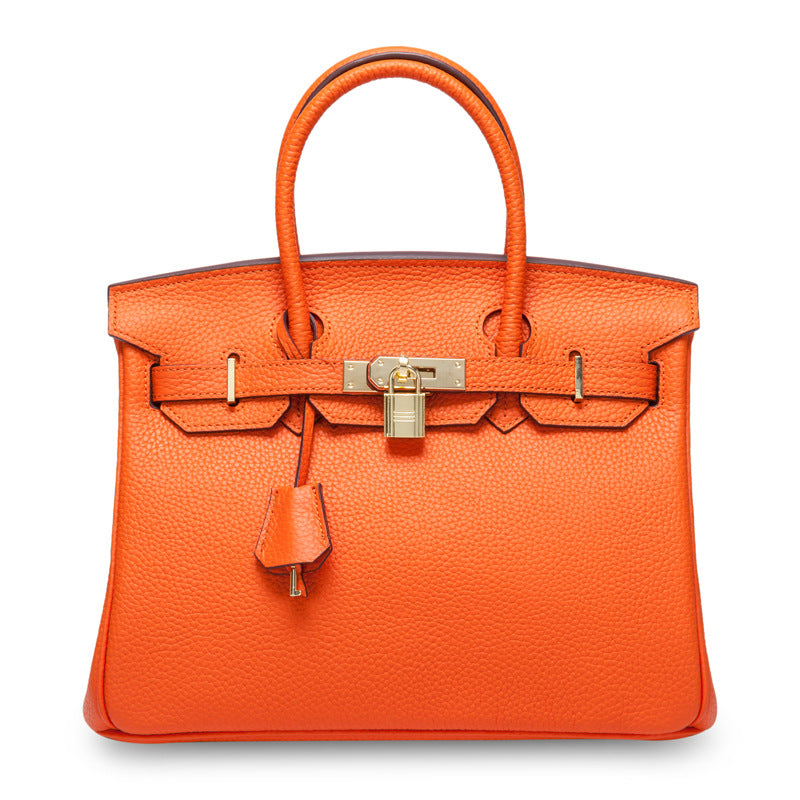 Women’s Genuine Cowhide Leather Top-Handle Handbag