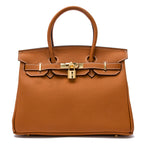 Women’s Genuine Cowhide Leather Top-Handle Handbag