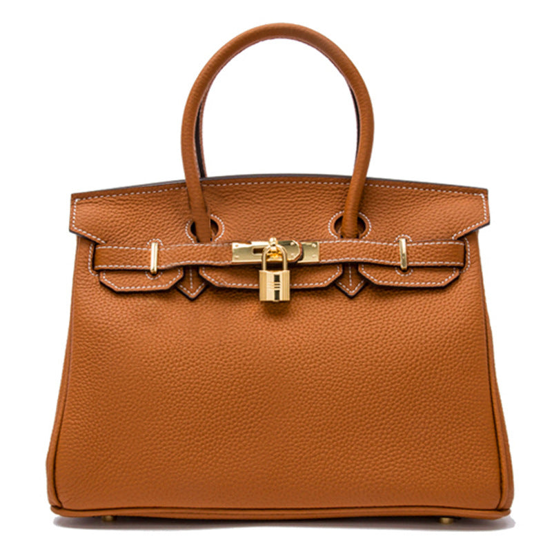 Women’s Genuine Cowhide Leather Top-Handle Handbag