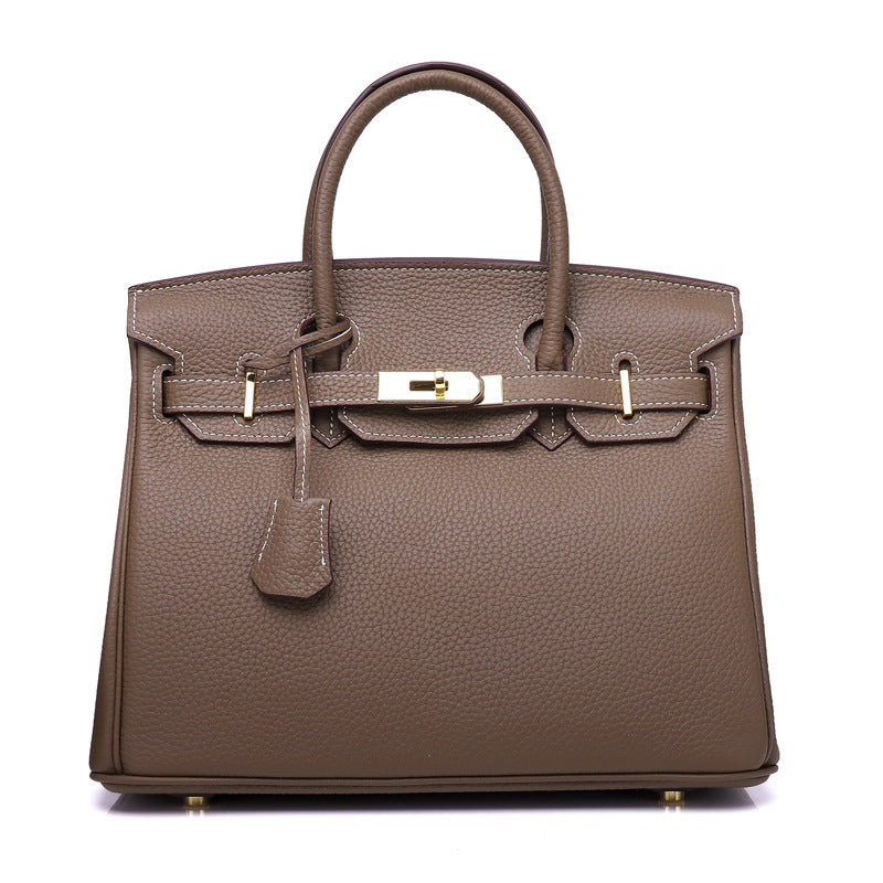 Women’s Genuine Cowhide Leather Top-Handle Handbag