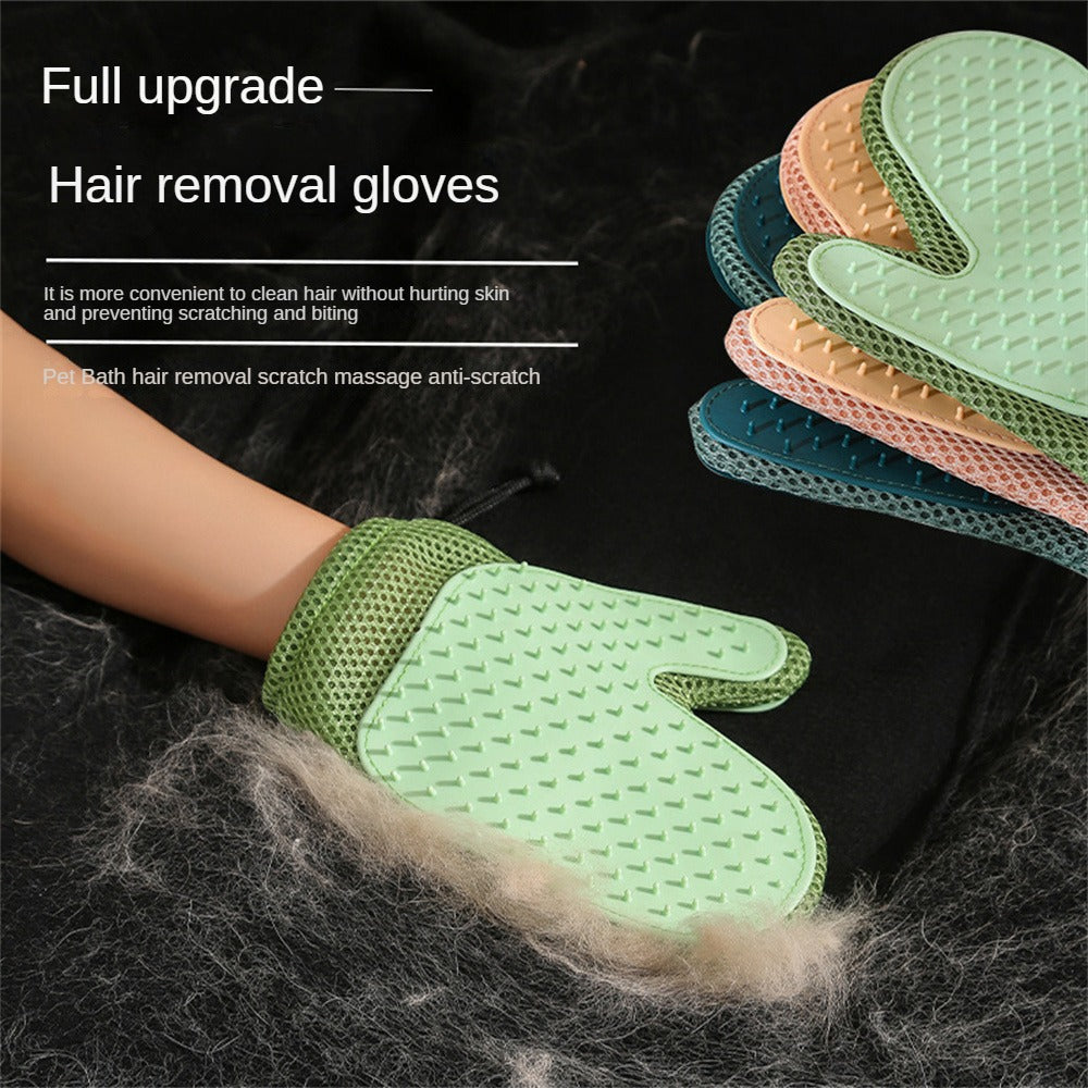 Pet Grooming Glove for Loose Fur and Bathing, image 4