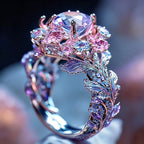 Colorful Floral Zircon Statement Ring for Women