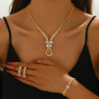 Zircon Jewelry Set – Necklace, Earrings & Bracelet