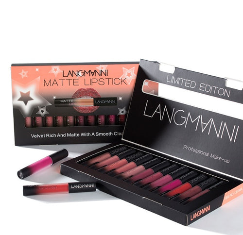 12-Piece Velvet Matte Lip Color Set