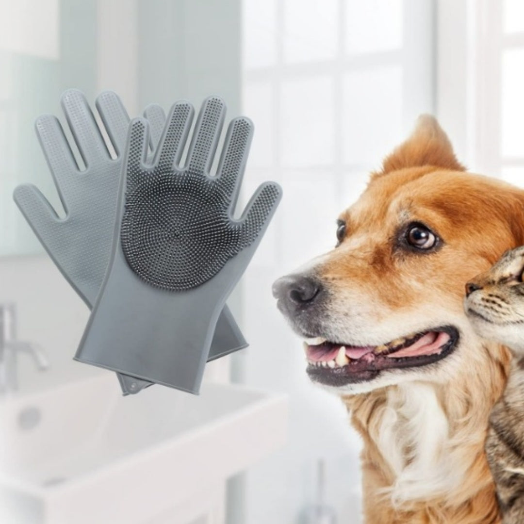 Silicone Pet Grooming Massage Glove, image 1