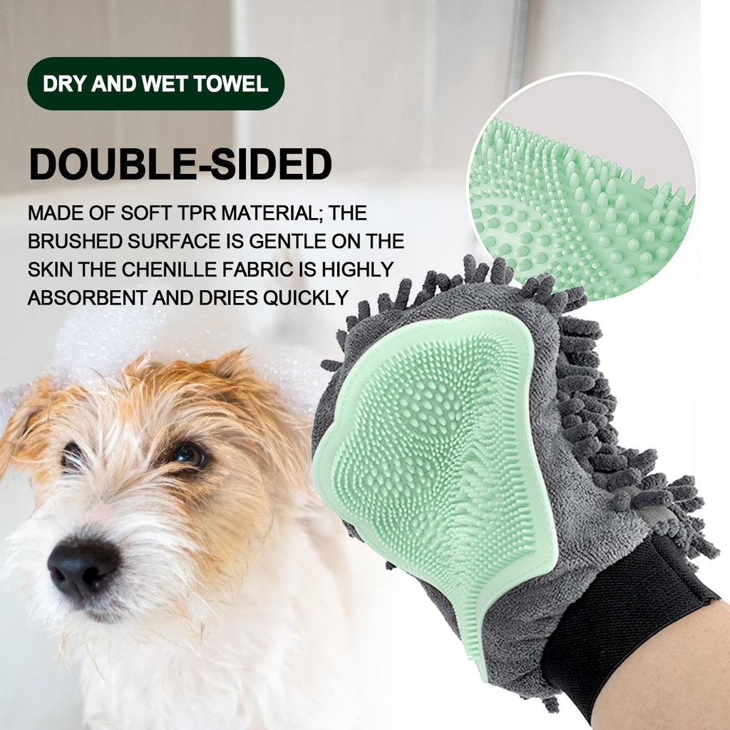 Double Sided Pet Bath and Grooming Glove, image 7