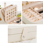 Compact Travel Jewelry Box – PU Leather Organizer