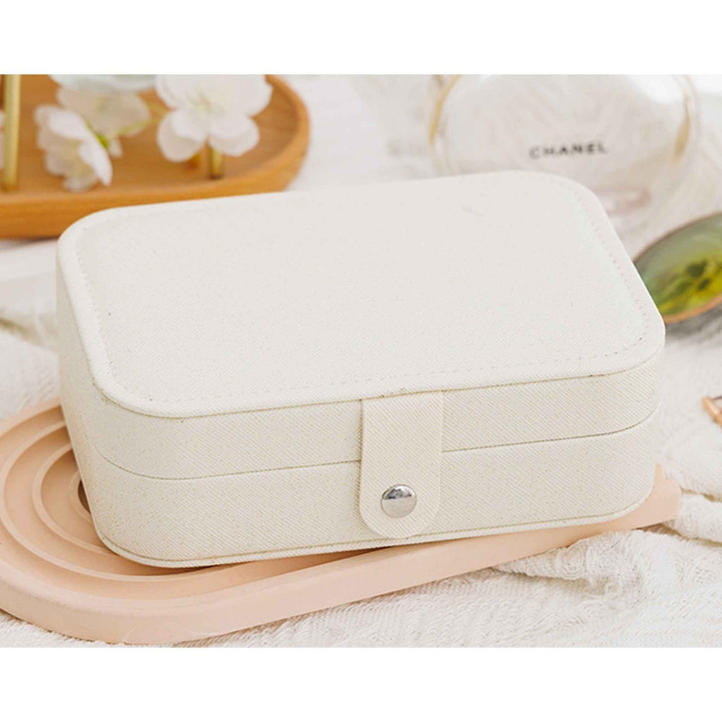 Compact Travel Jewelry Box – PU Leather Organizer
