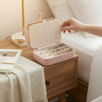 Compact Travel Jewelry Box – PU Leather Organizer