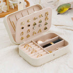 Compact Travel Jewelry Box – PU Leather Organizer