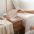 Compact Travel Jewelry Box – PU Leather Organizer